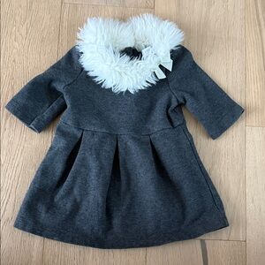 Janie and Jack Gray Dress with White Collar 6-12 months
